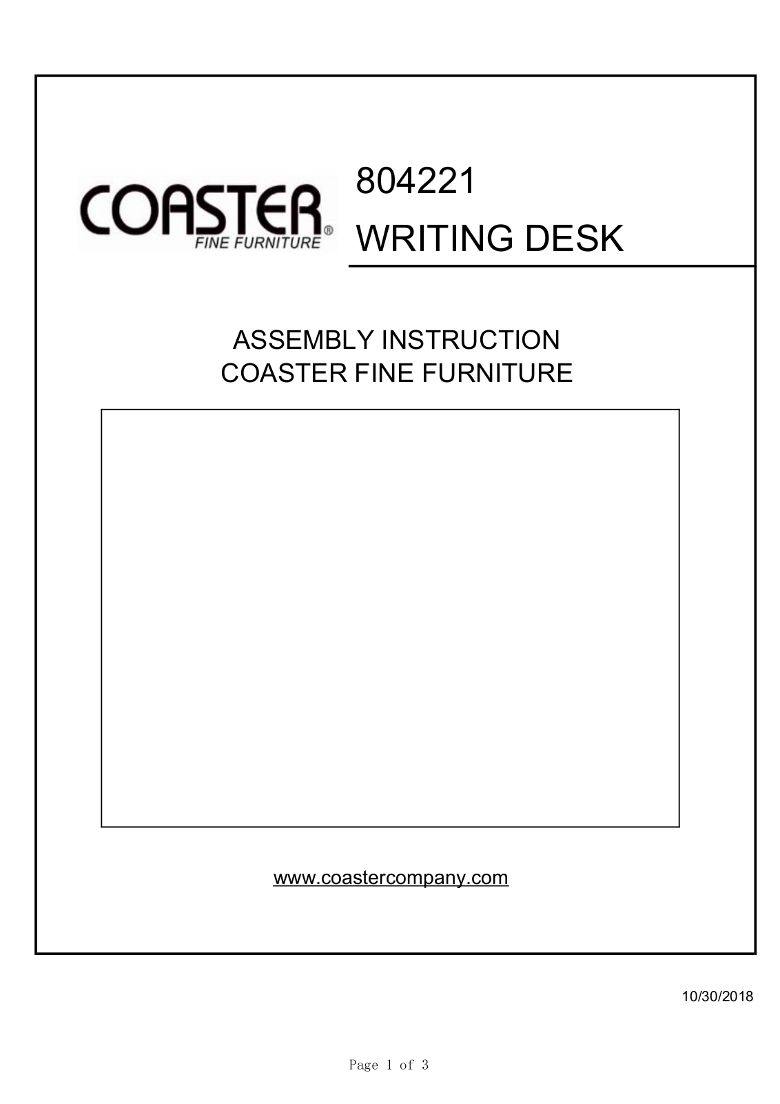 Coaster 804221 Assembly Guide