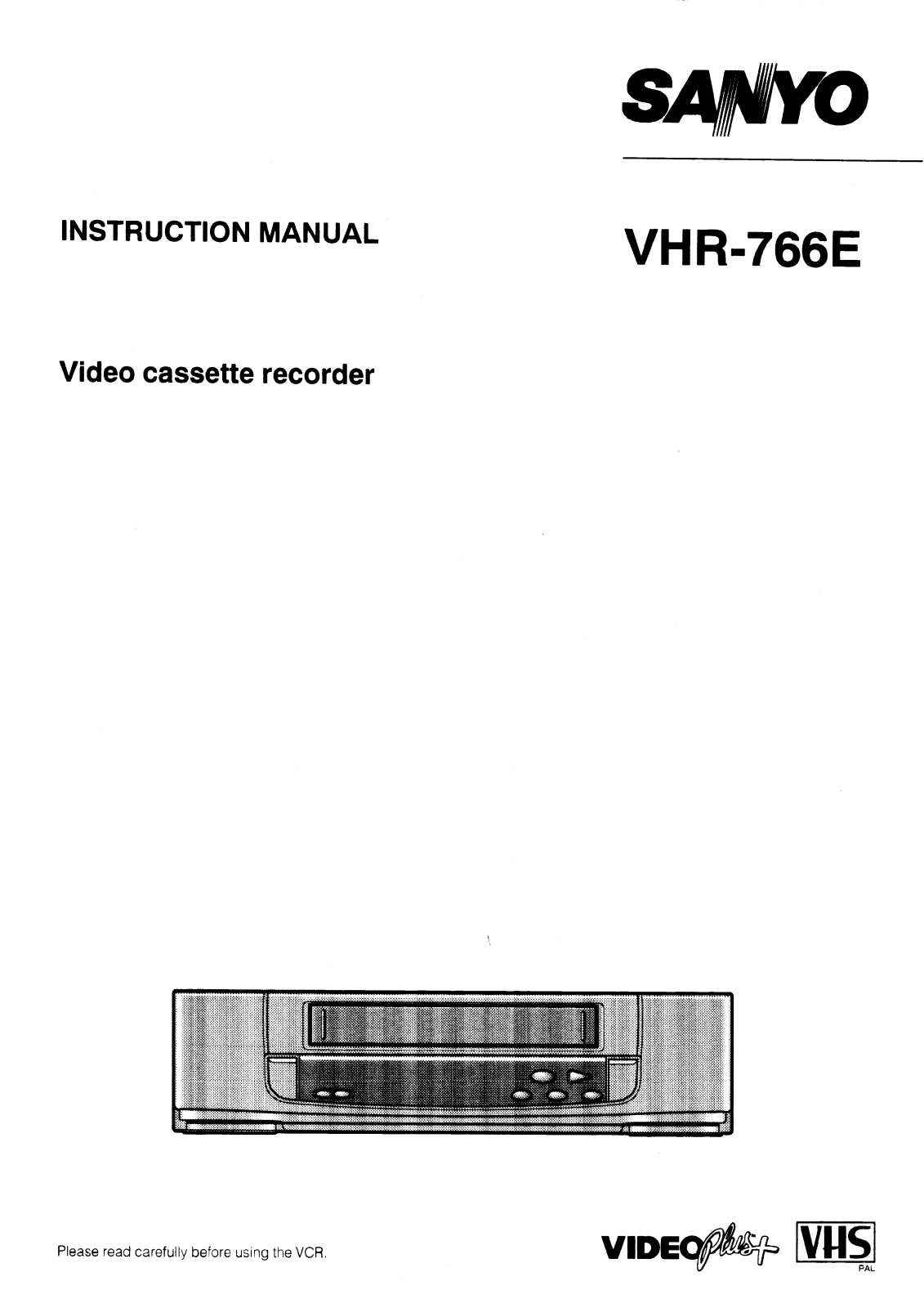 Sanyo VHR-766E Instruction Manual