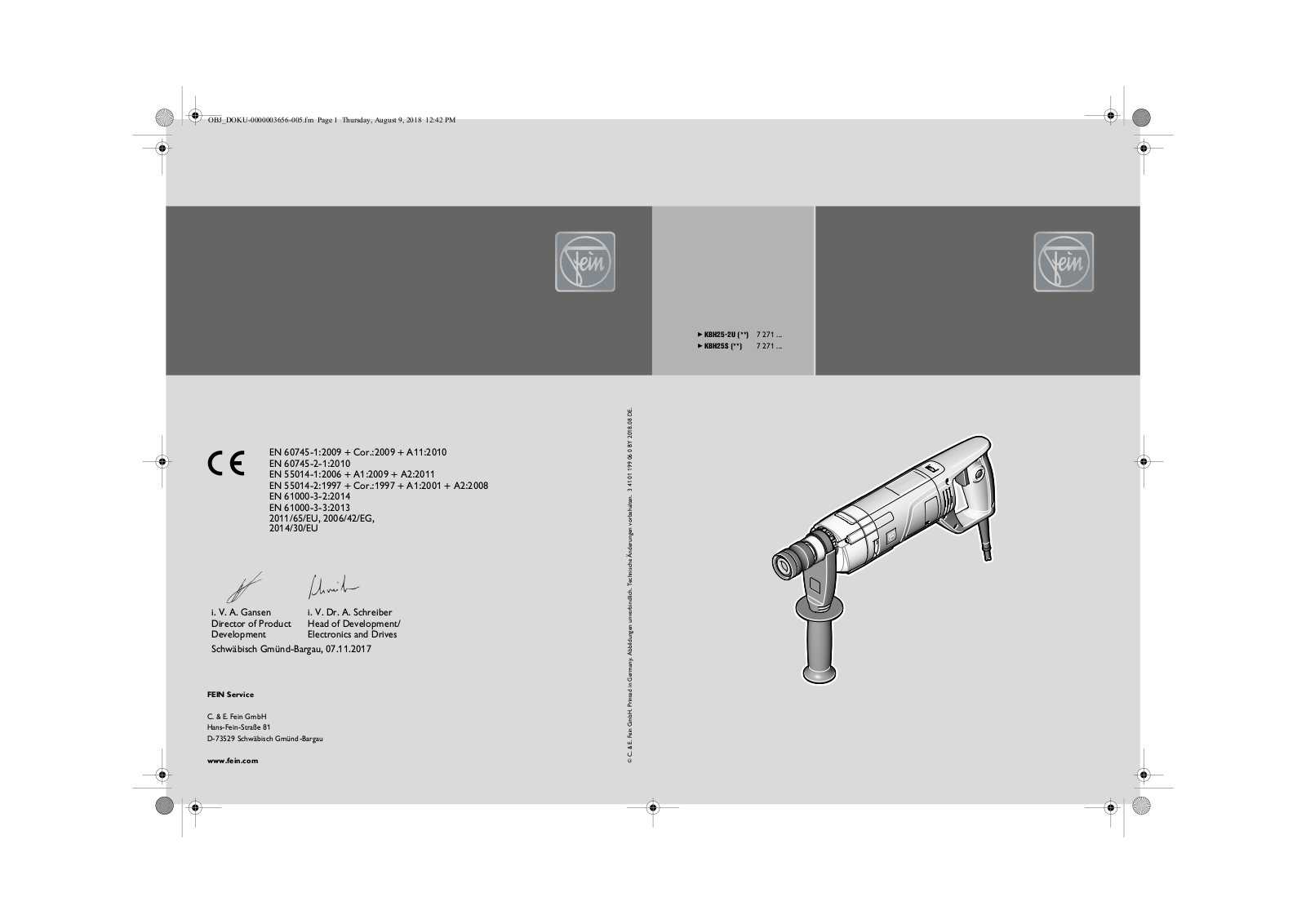 Fein 72710361000 Service Manual