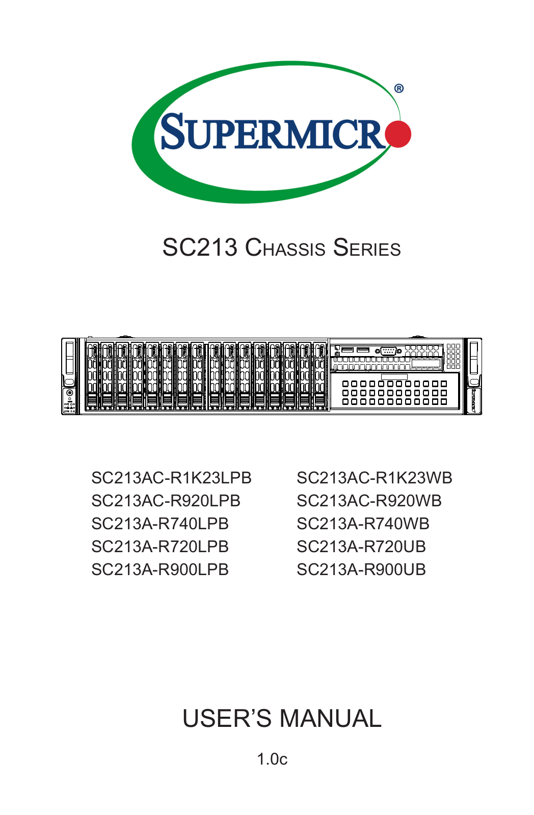 Supermicro SuperChassis 213AC-R920LPB operation manual