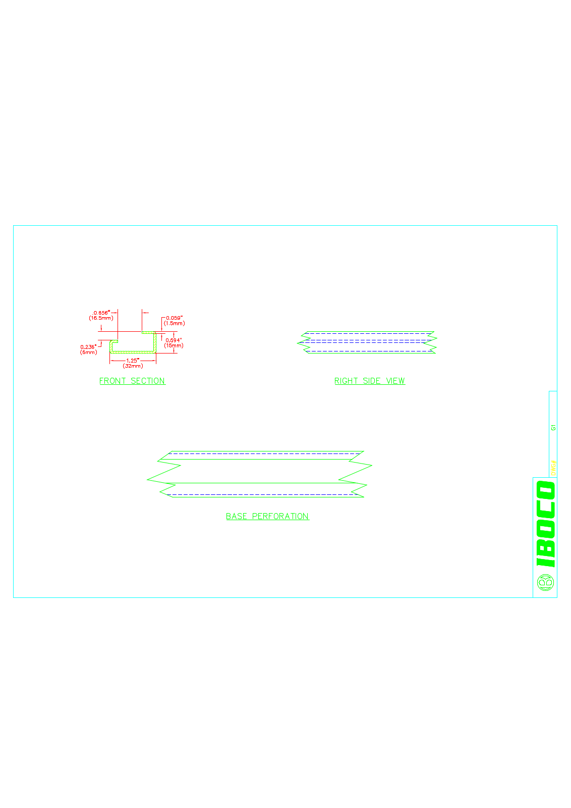 Iboco G1 Dimensional Sheet