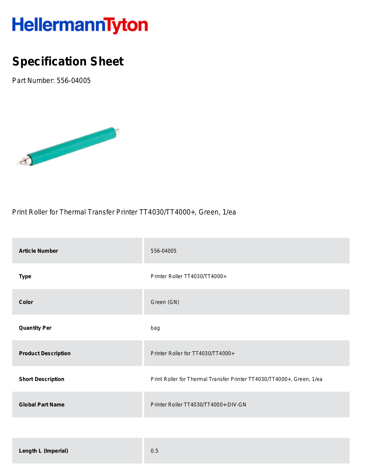 HellermannTyton 556-04005 Specification Sheet - ManualMachine.com