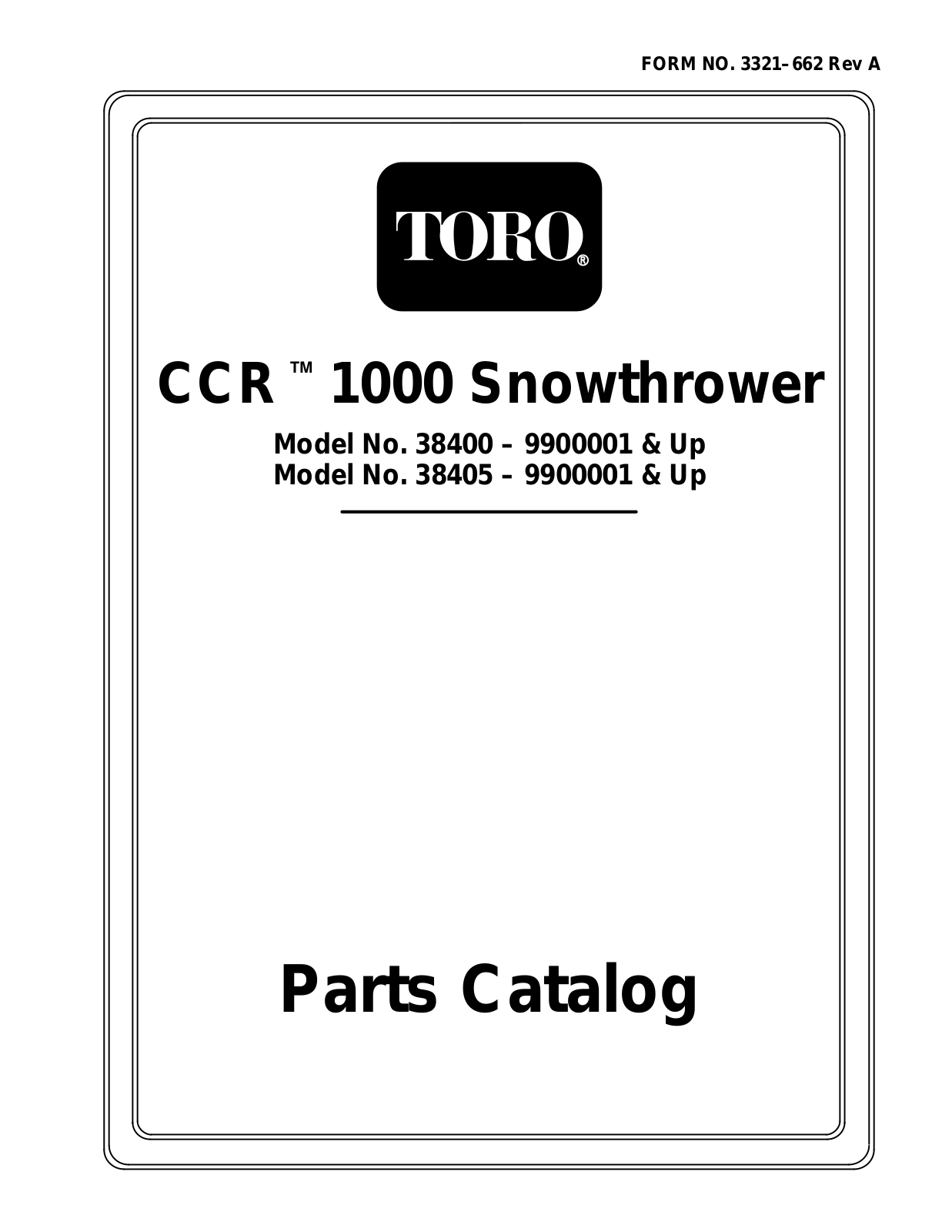 Toro 38400, 38405 Parts Catalogue