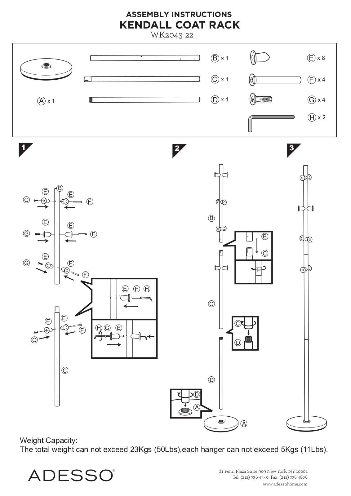 Adesso WK204322 Assembly Guide