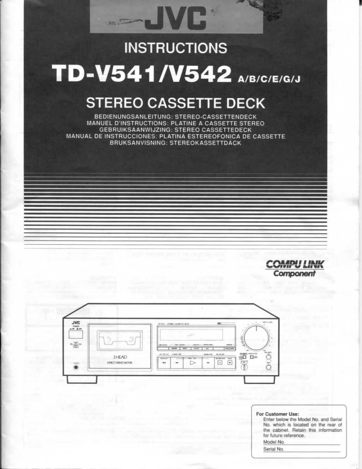 JVC TD-V541, TD-V542 User Manual