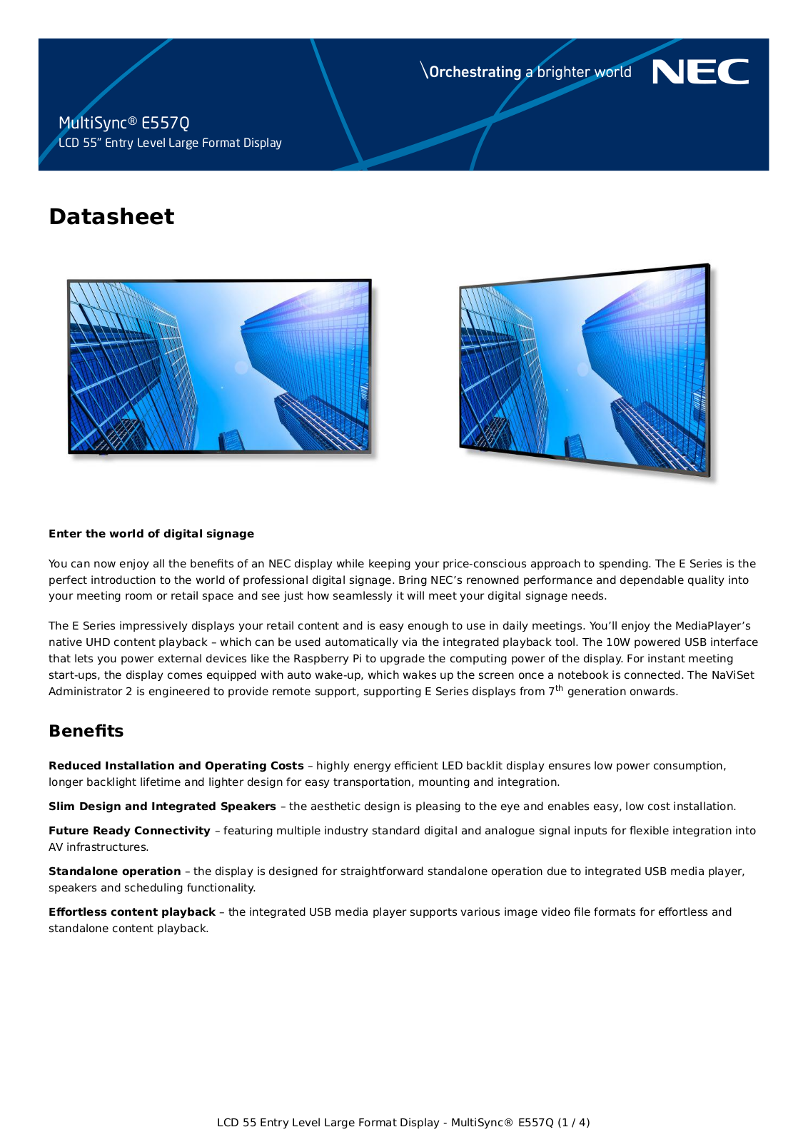 Nec 60004552 Product Data Sheet