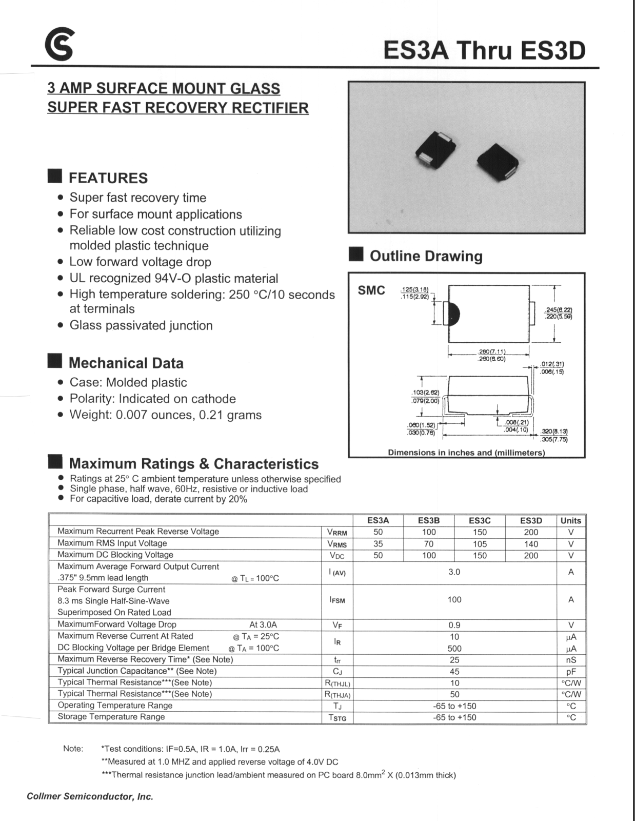 CALLM ES3A, ES3D, ES3C, ES3B Datasheet