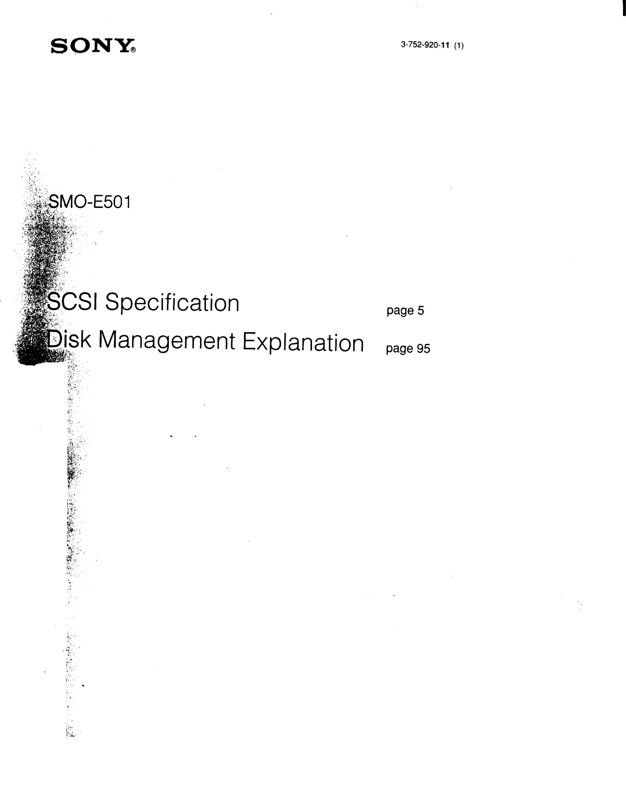 Sony SMOE501 User Manual