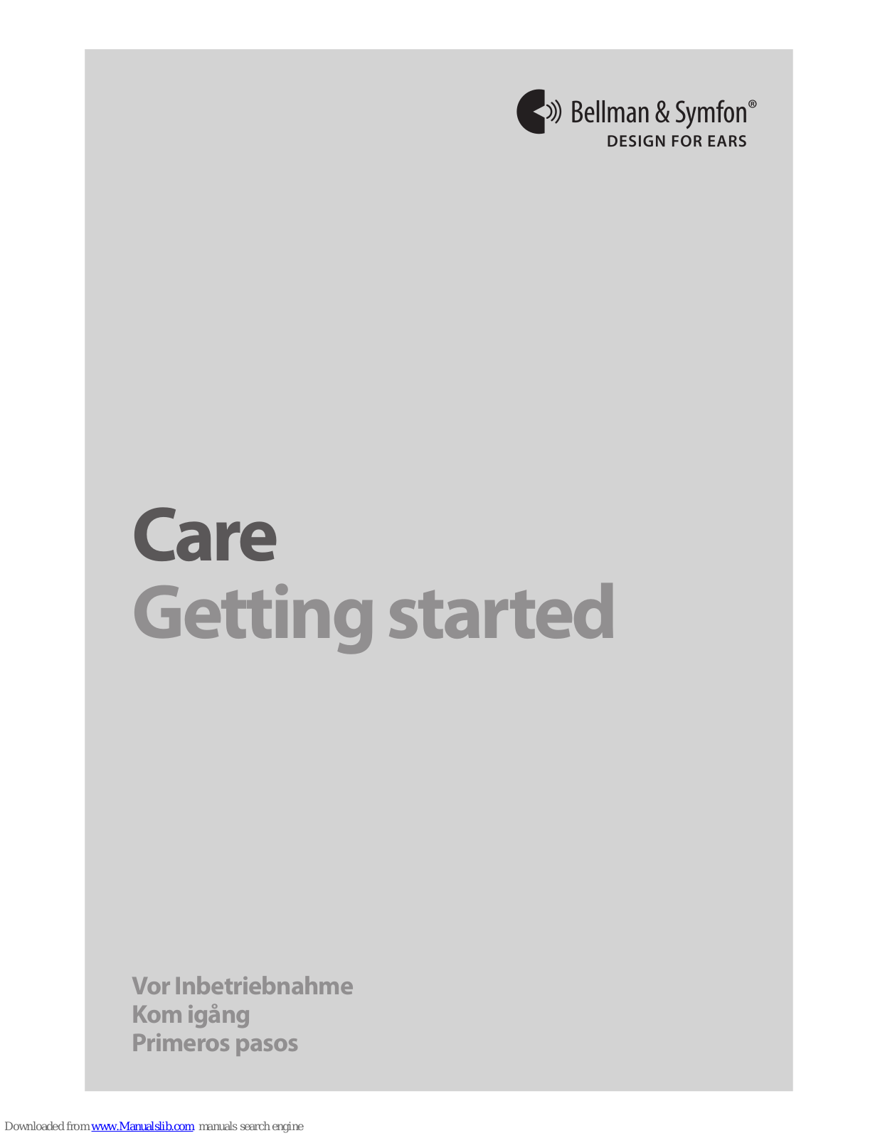 Bellman & Symfon Care Getting Started - ManualMachine.com