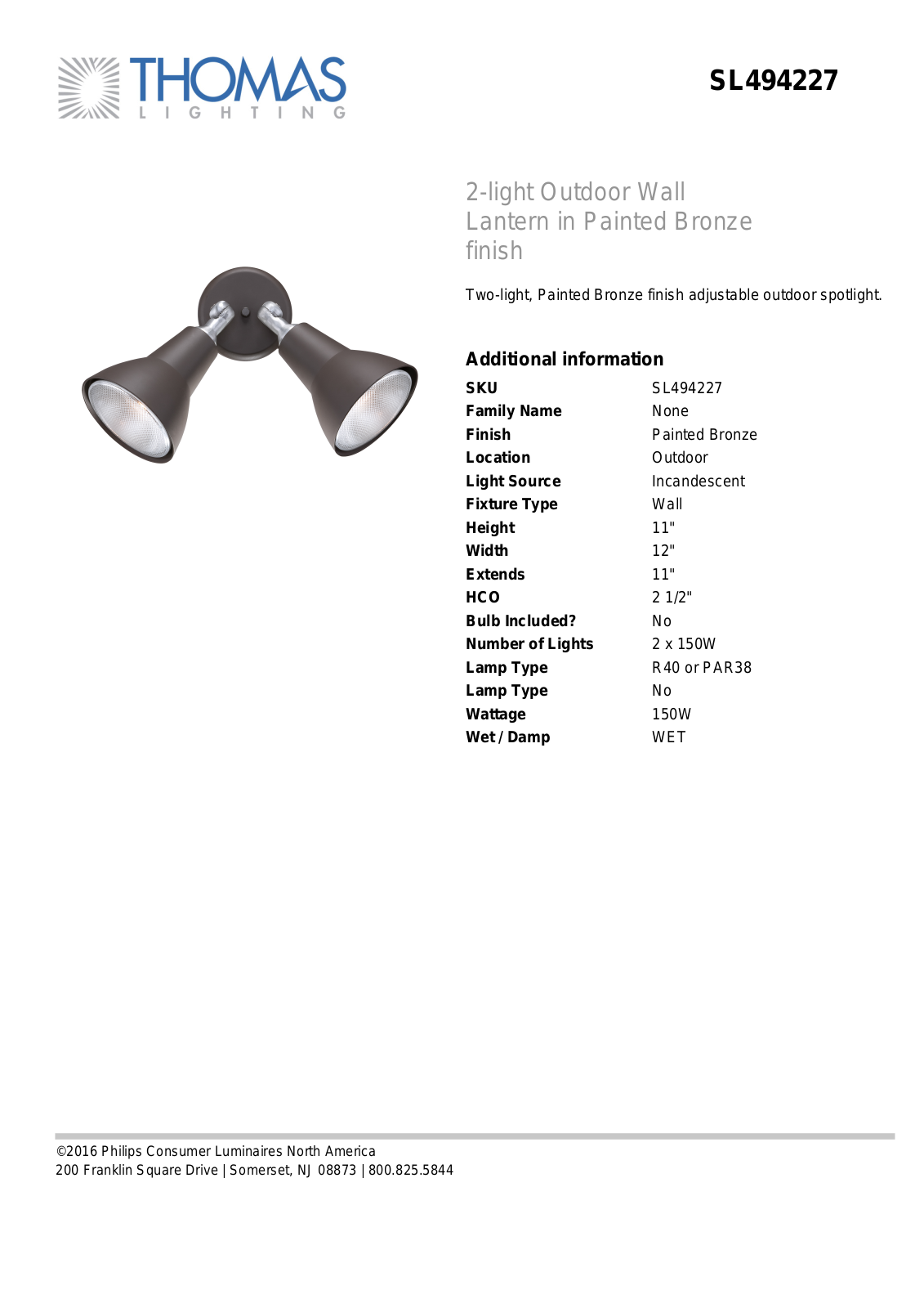 Thomas Lighting SL494227 User Manual - ManualMachine.com