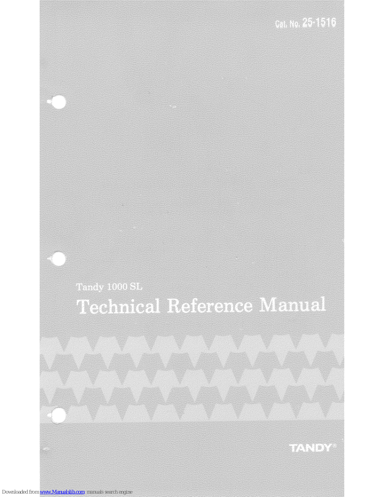 Tandy 1000 SL Technical Reference Manual