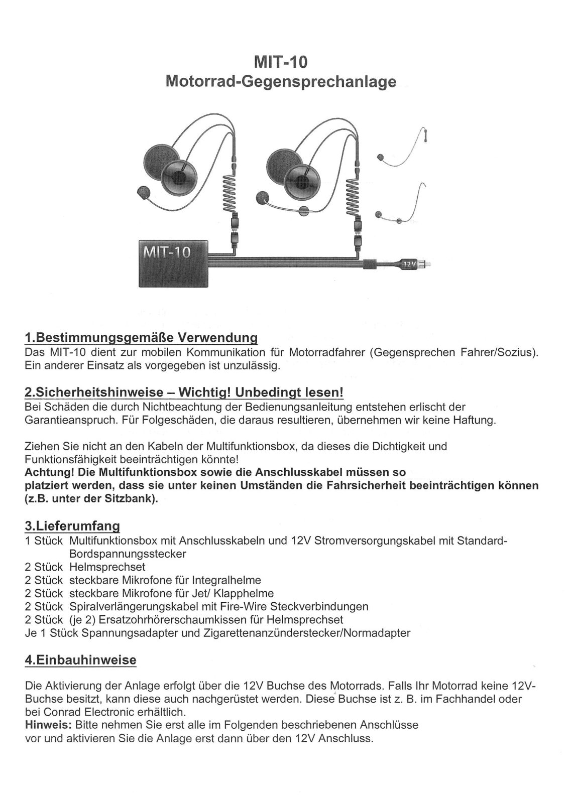 IMC MIT-10 User guide