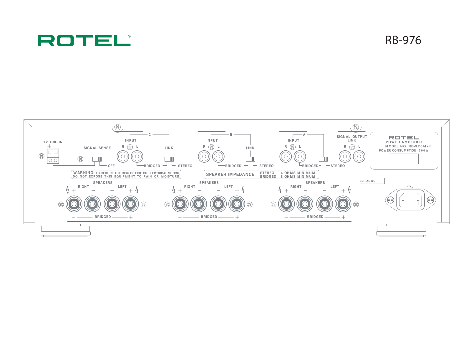 Rotel RB-976-BK Owners manual