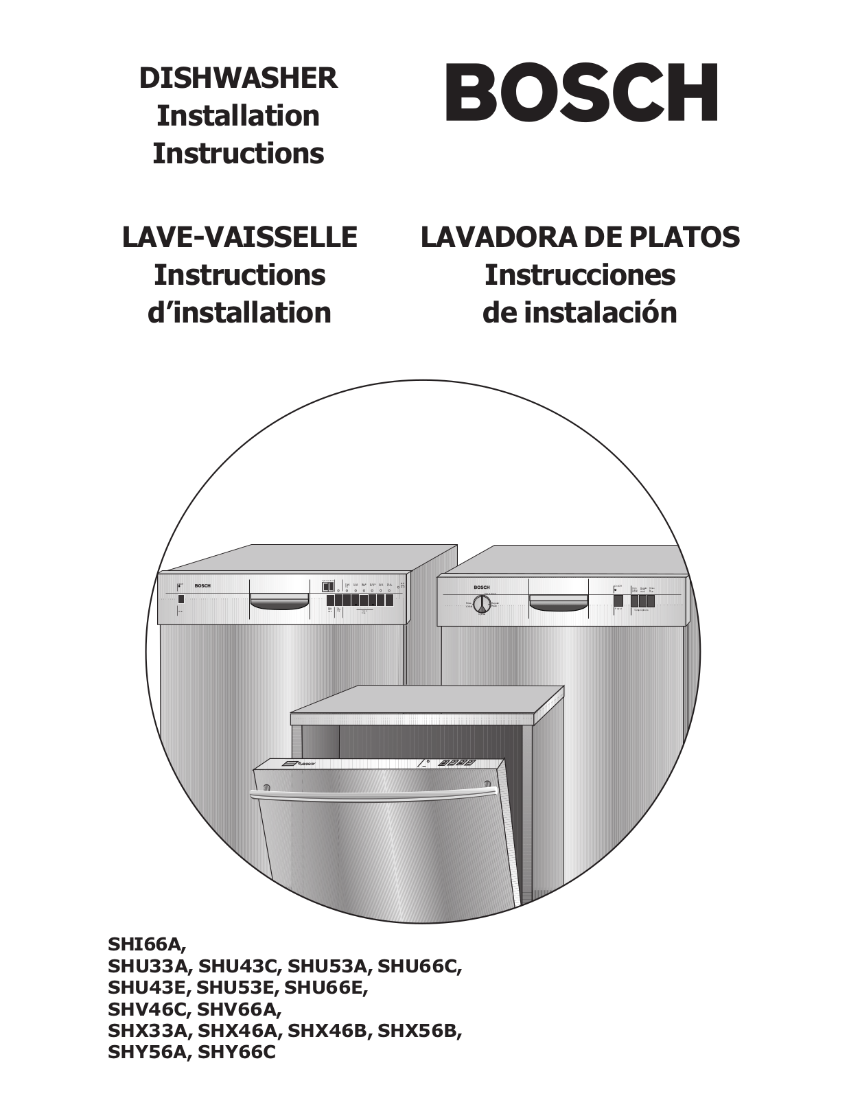 Bosch SHU53, SHU6E, SHV56A, SHU43E User Manual