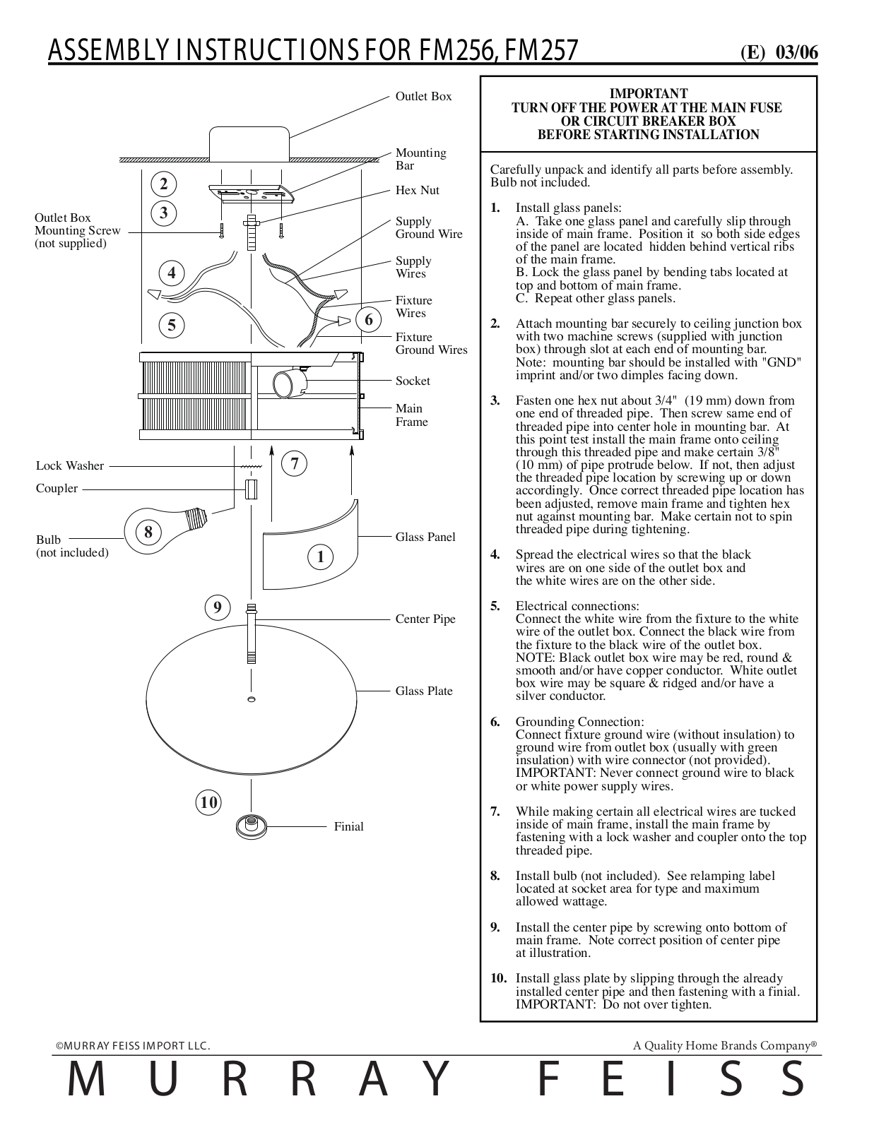 Feiss FM257 User Manual