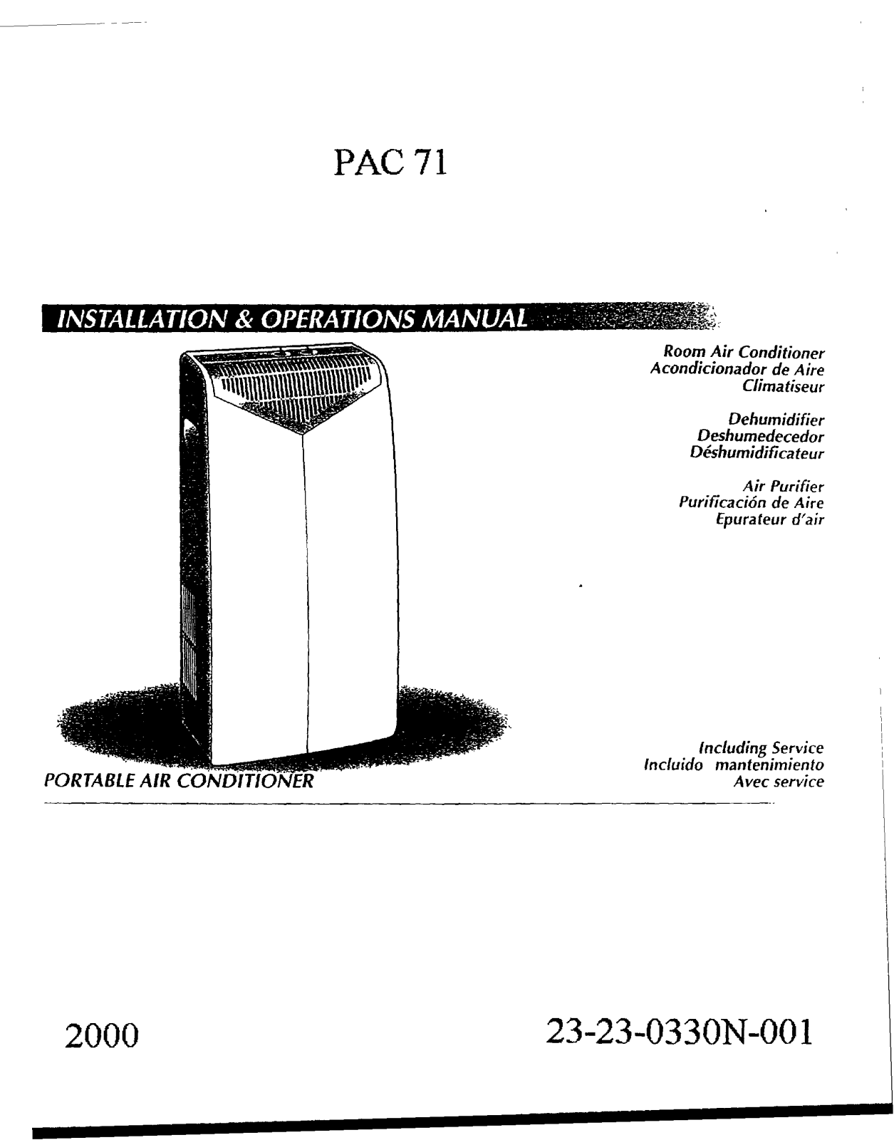 Comfort-aire Pac71-a, Pac71 Owner's Manual