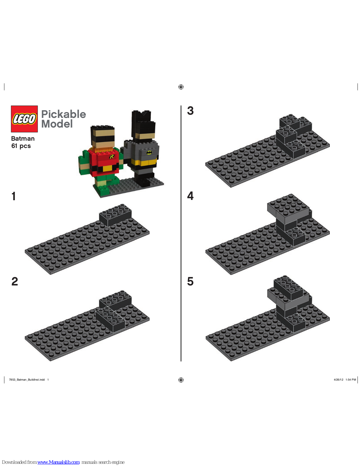 LEGO Pickable Model - Batman 61 pcs, Batman Instructions Manual