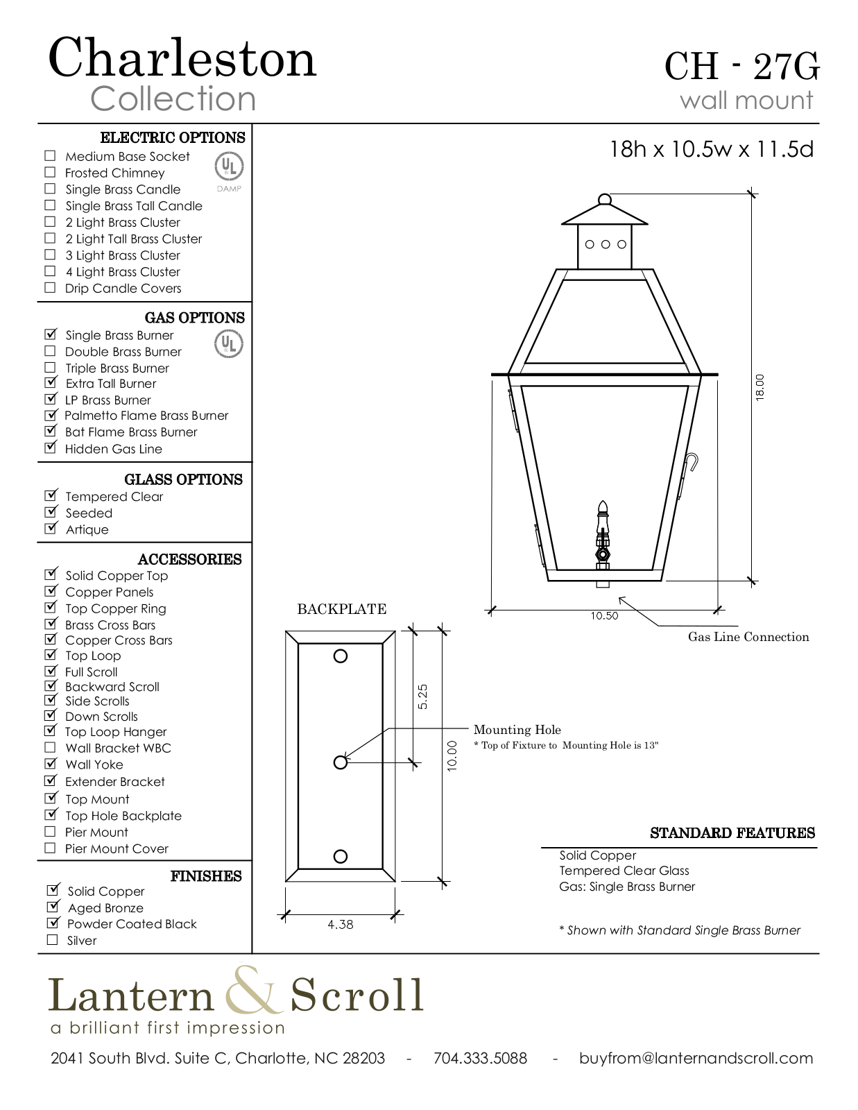 Lantern & Scroll LASC1160 Specifications - ManualMachine.com