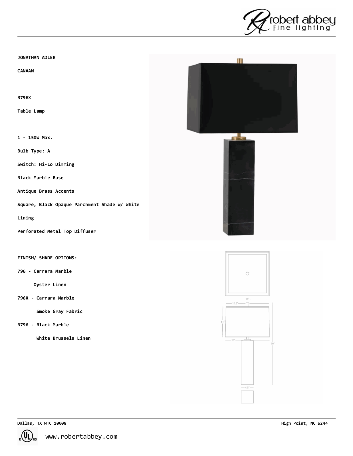 Jonathan Adler RAB4102 Specifications - ManualMachine.com