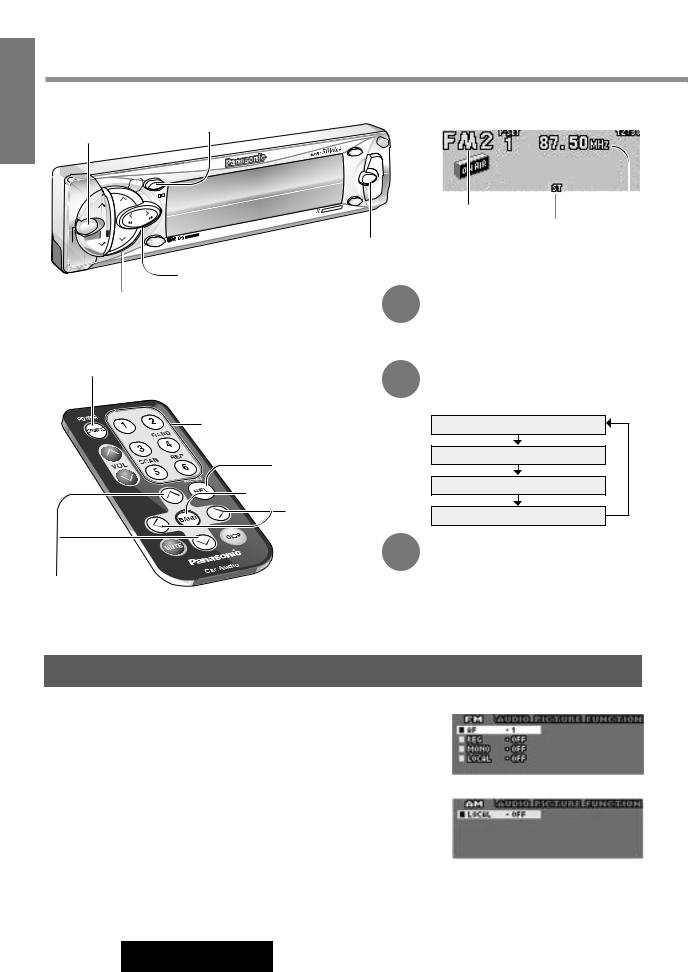 Panasonic CQ-FX721P Operating Instructions