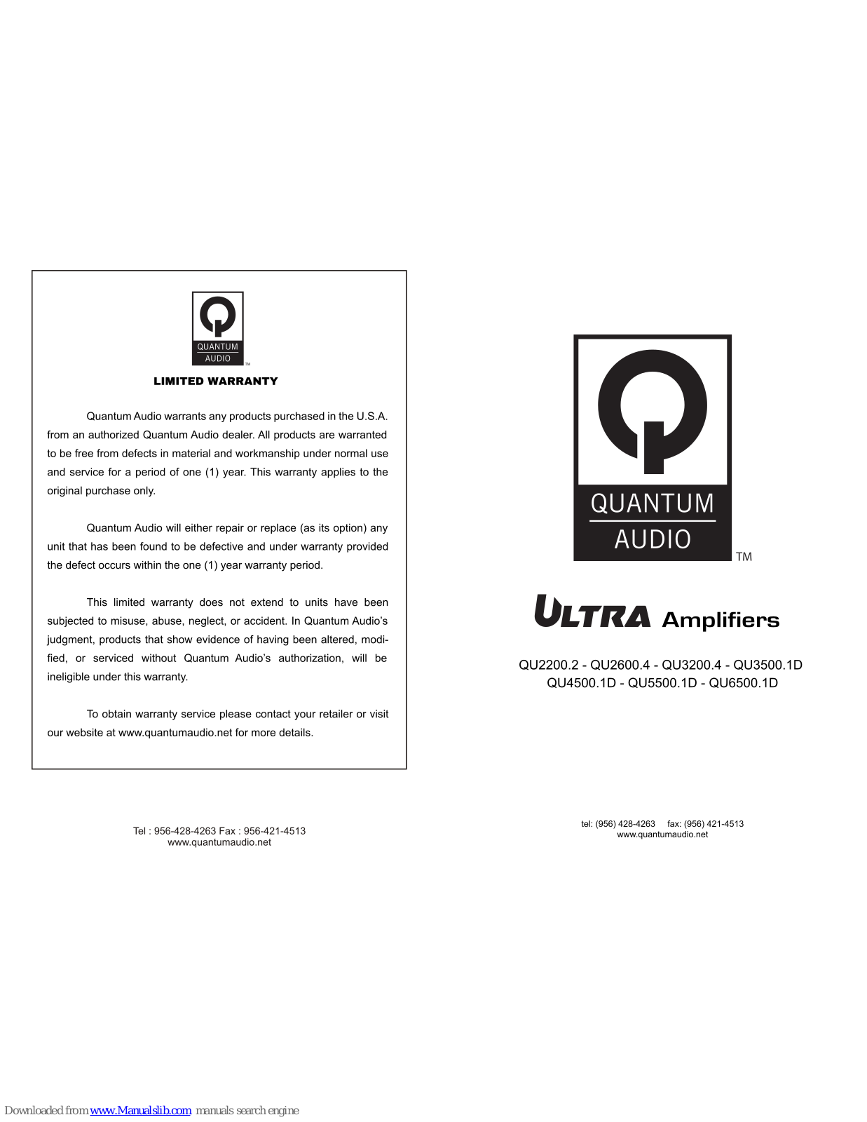 Quantum Audio ULTRA SERIES User Manual