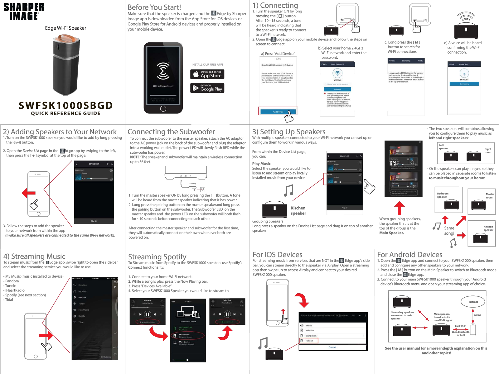 Sharper image SWFSK1000SBGD User Manual