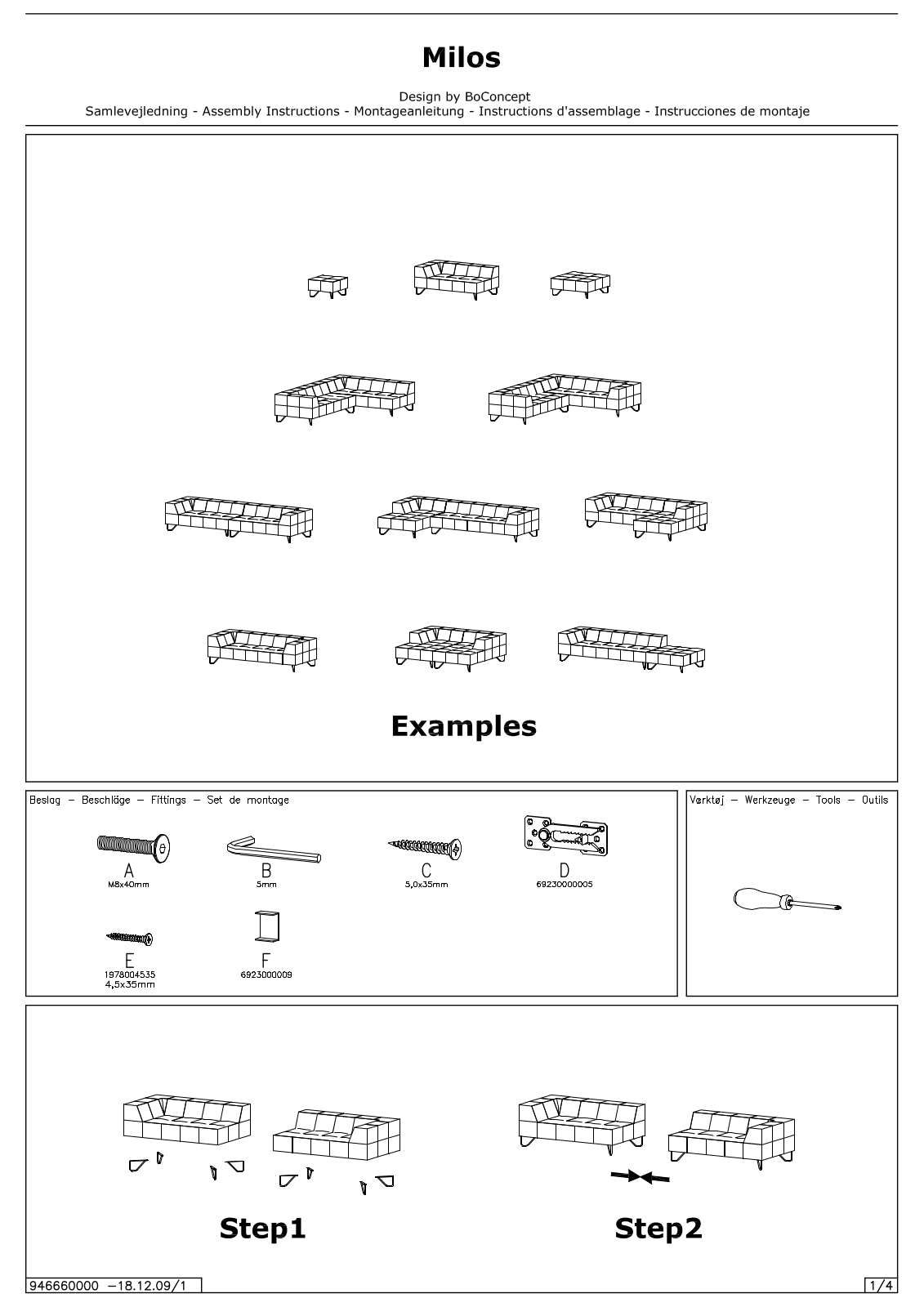 BoConcept Milos Assembly Instruction