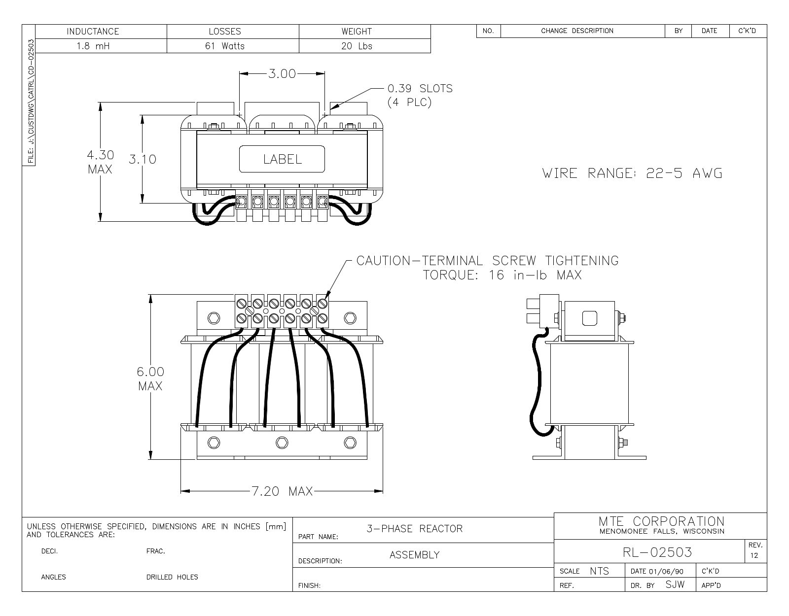 MTE RL-02503 CAD Drawings