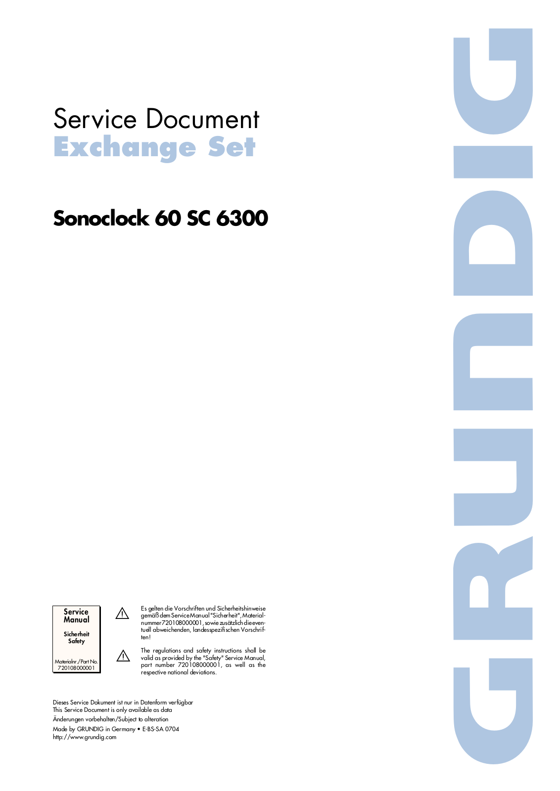 Grundig Sonoclock-60-SC-6300 Service Manual