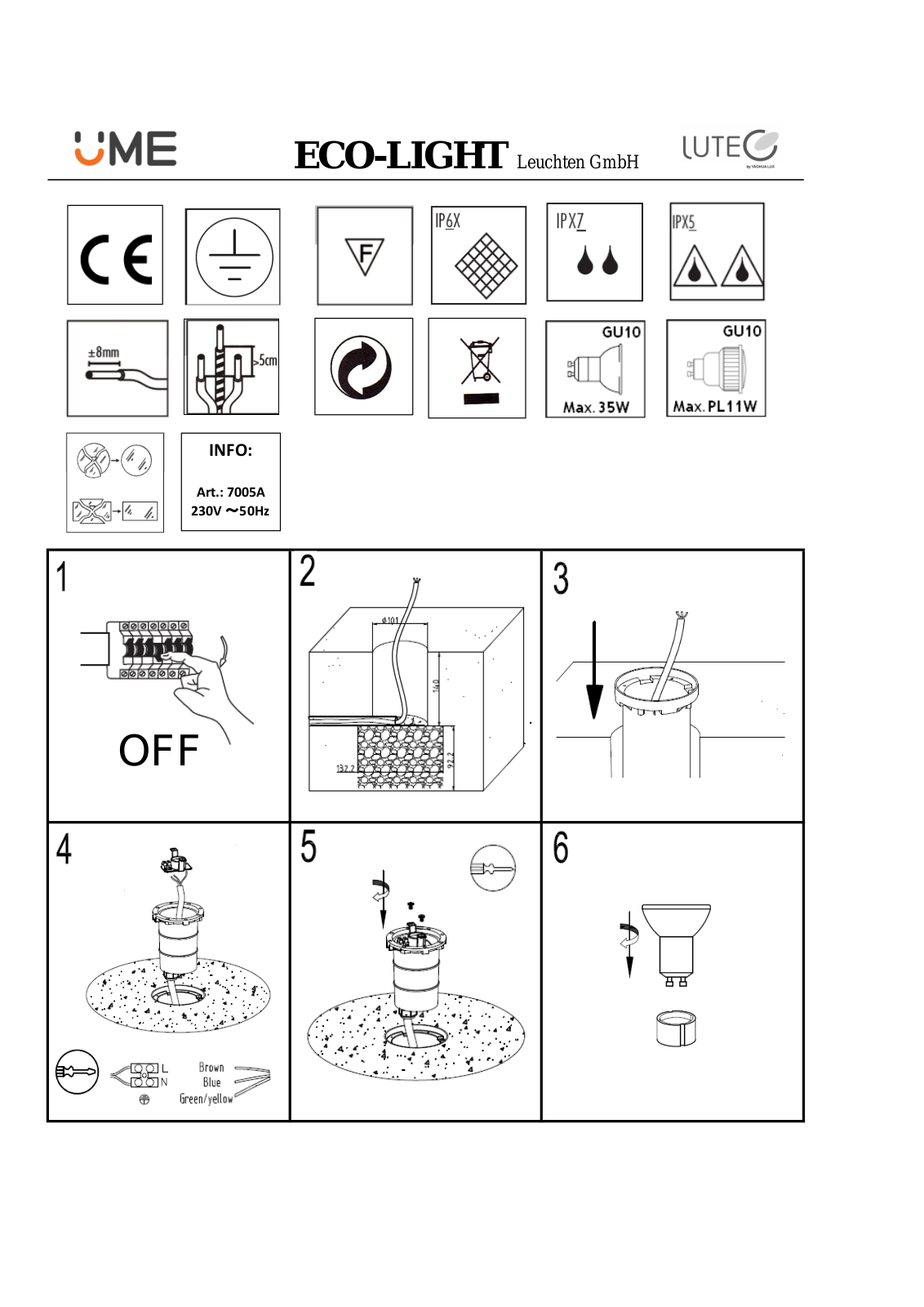 ECO-Light 7005A User manual