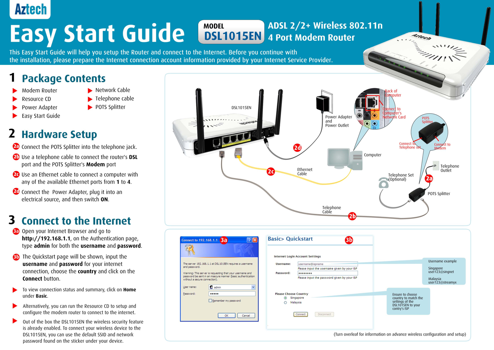 Aztech Systems DSL1015EN user guide