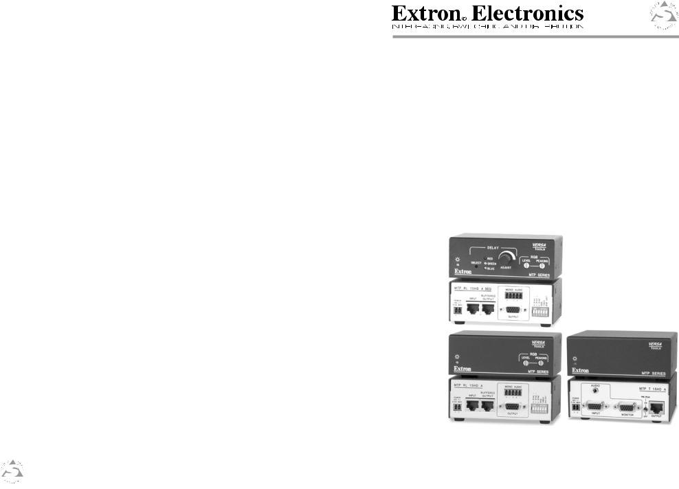 Extron electronic MTP T 15HD A D, MTP T 15HD A AAP, MTP T 15HD A WM, MTP T15HD A, MTP RL 15HD A SEQ User Manual