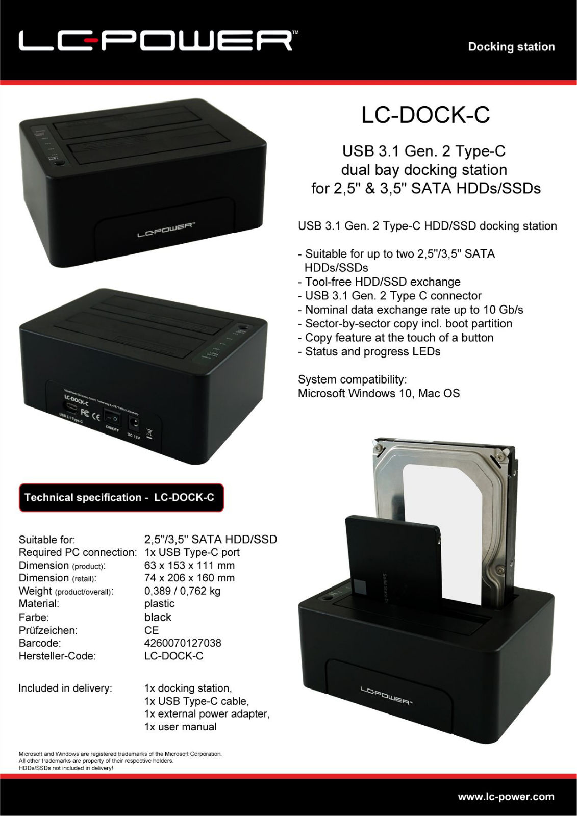 LC-Power LC-DOCK-C User Manual