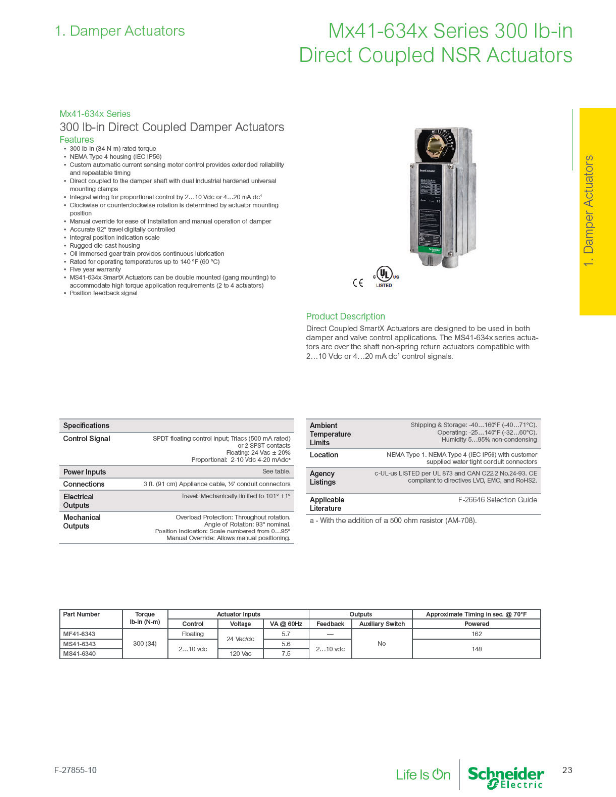 Schneider Electric MF41-6343 Catalog Page