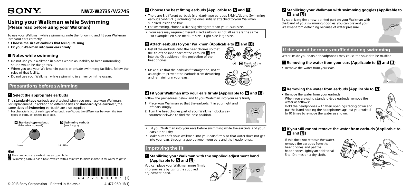 Sony NWZ-W273S User Manual