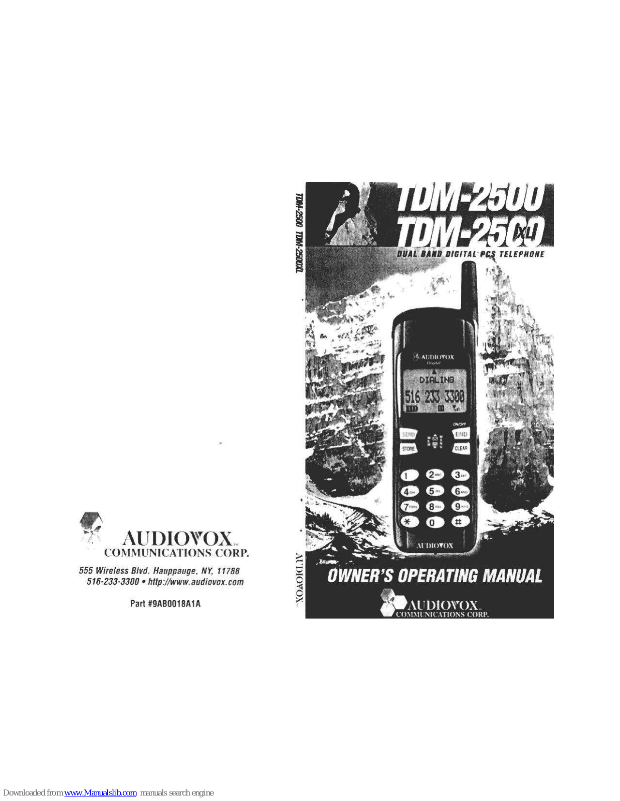 Audiovox TDM-2500 XL Owner's Operating Manual