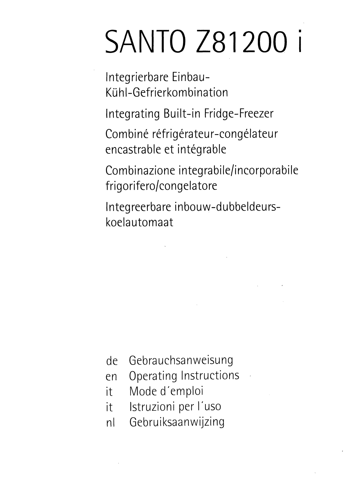 Aeg SANTO Z81200I User Manual