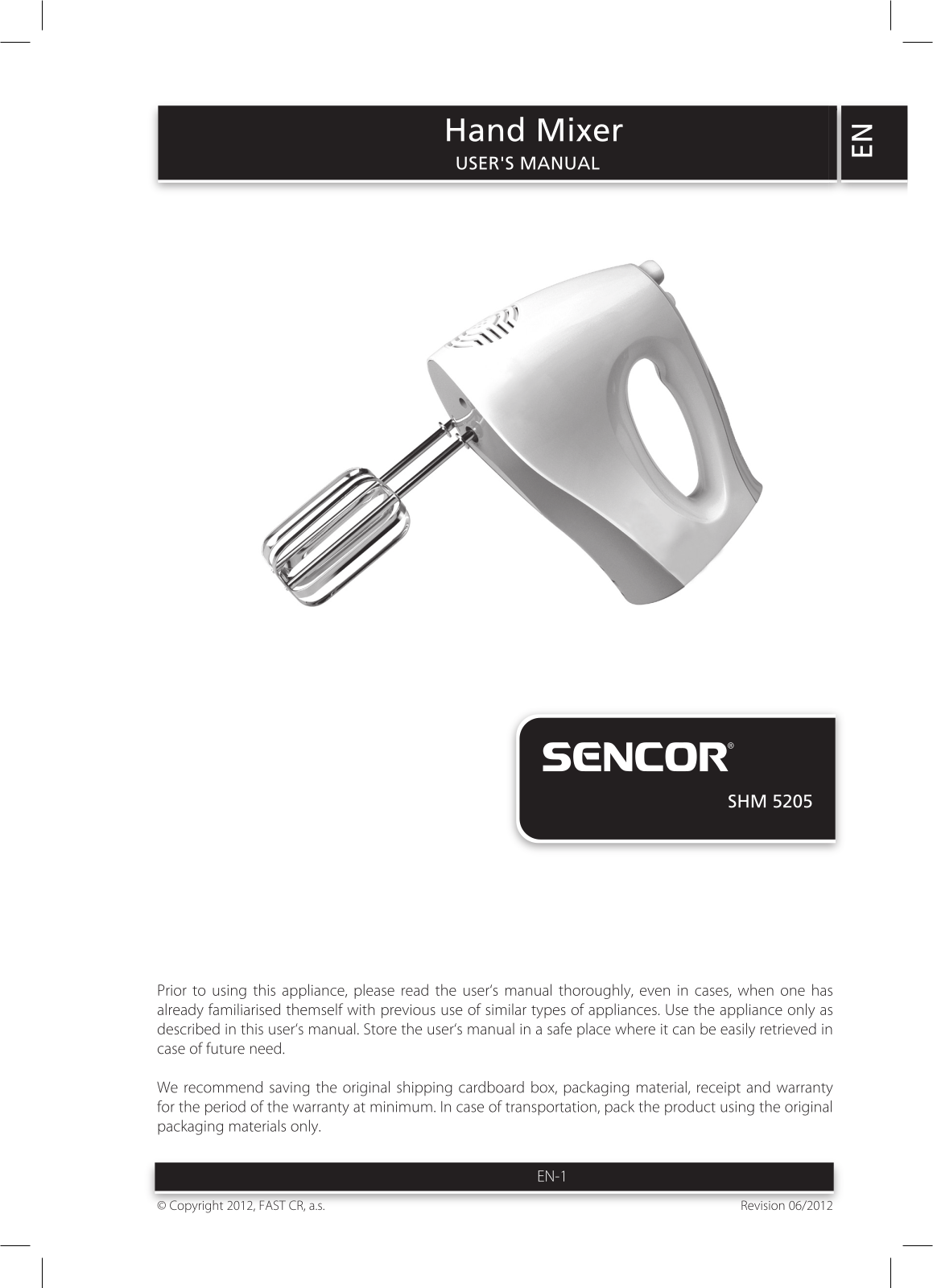 Sencor SHM 5205 User manual