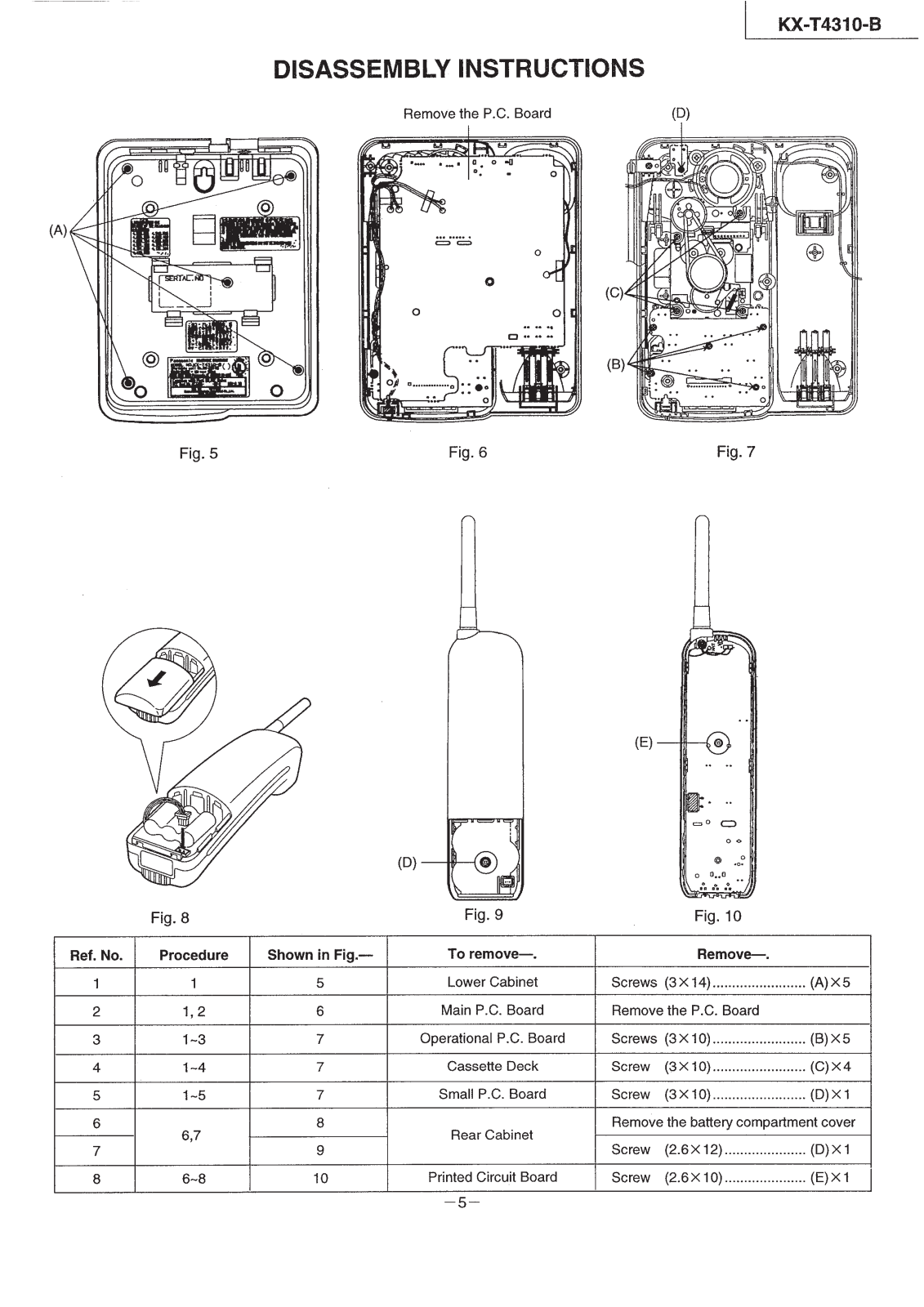 Panasonic KXT4310B Service Manual