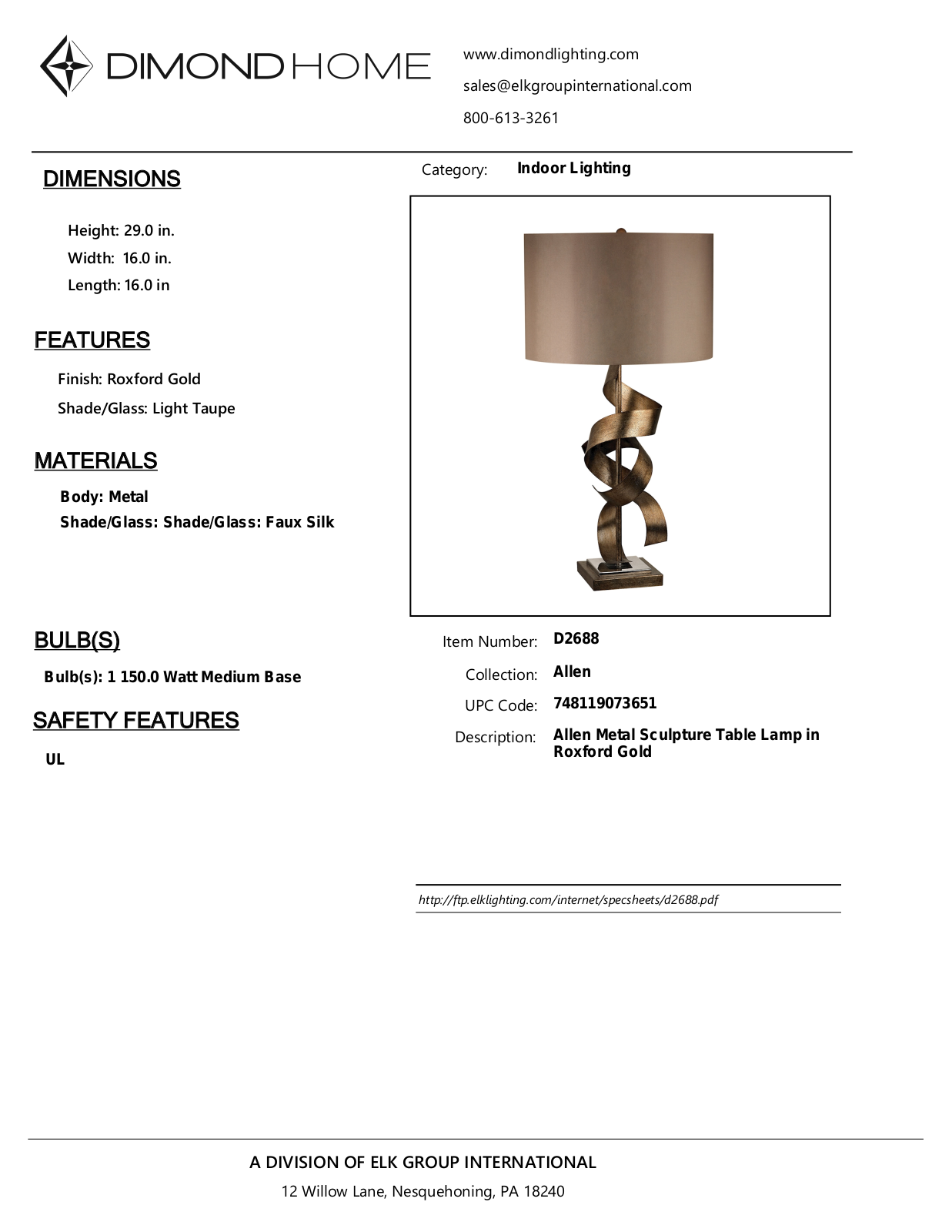 ELK Home D2688 User Manual