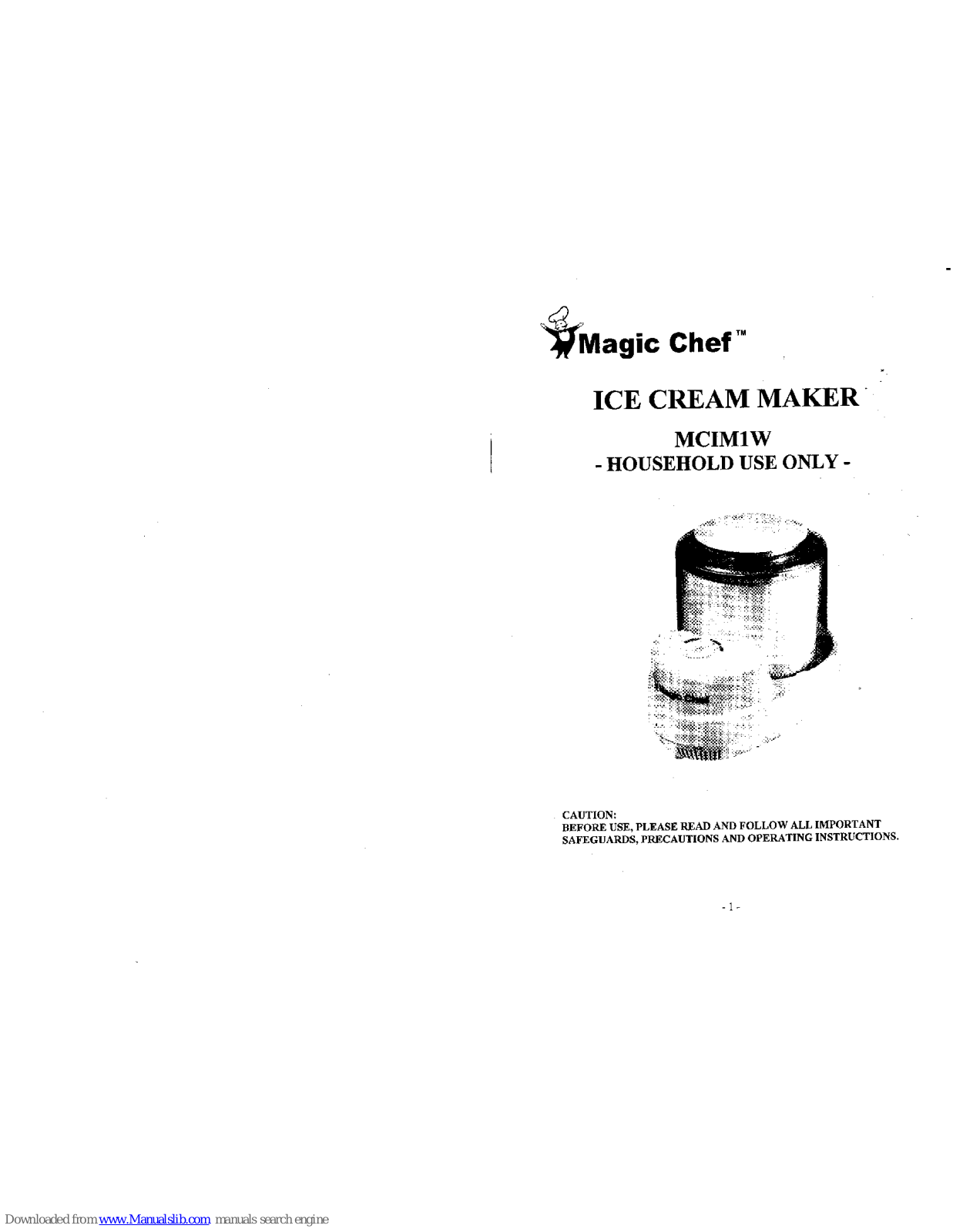 Magic Chef IM1W, MCIM1W User Manual