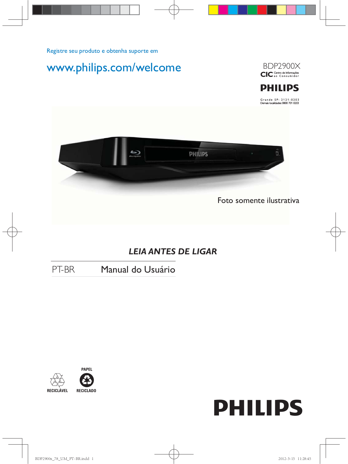 Philips BDP2900X User Manual