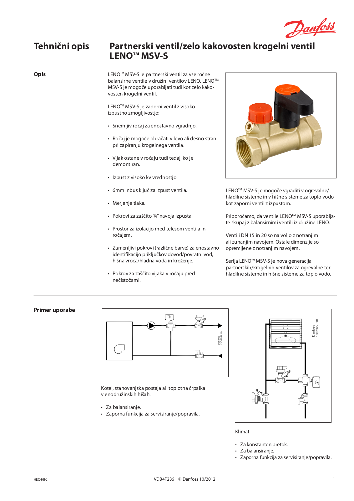 Danfoss LENO MSV-S Data sheet