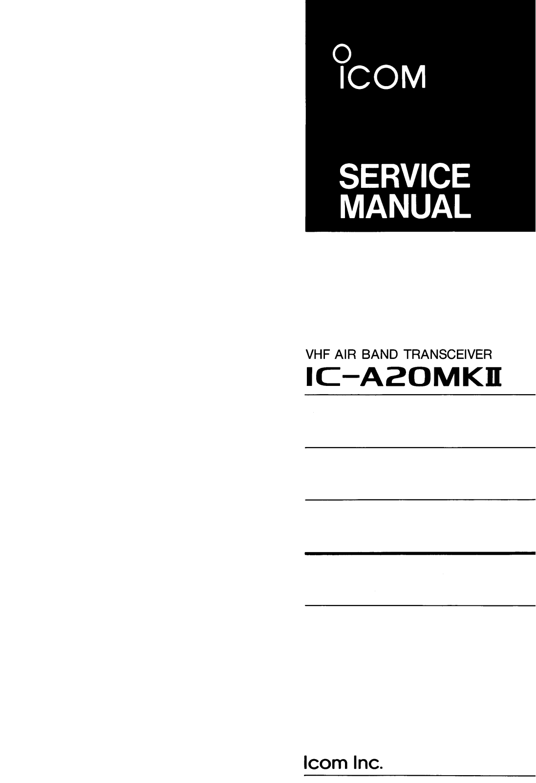 Icom IC-A20MKII Service Manual