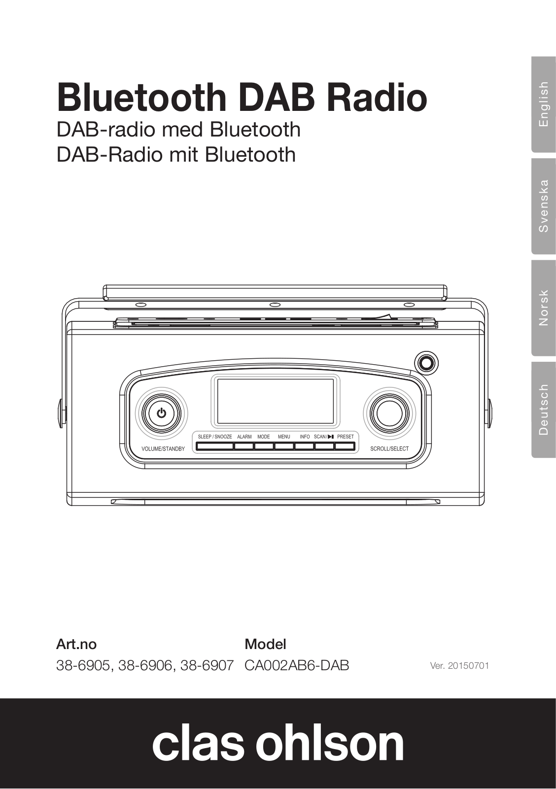 Clas Ohlson CA002AB6-DAB User Manual