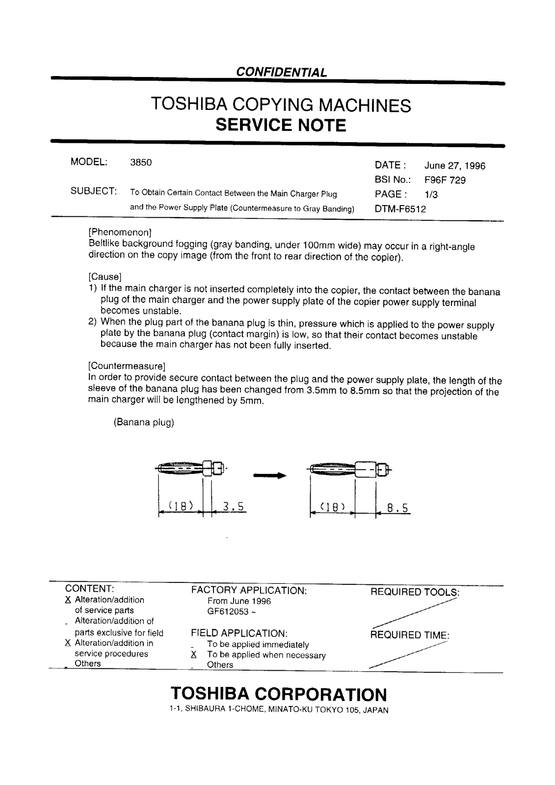 Toshiba f96f729 Service Note