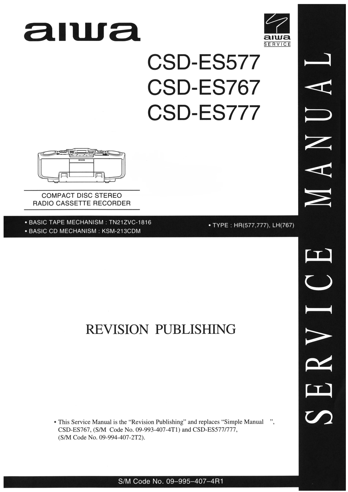 Aiwa CSDES-577, CSDES-777, CSDES-767 Service manual