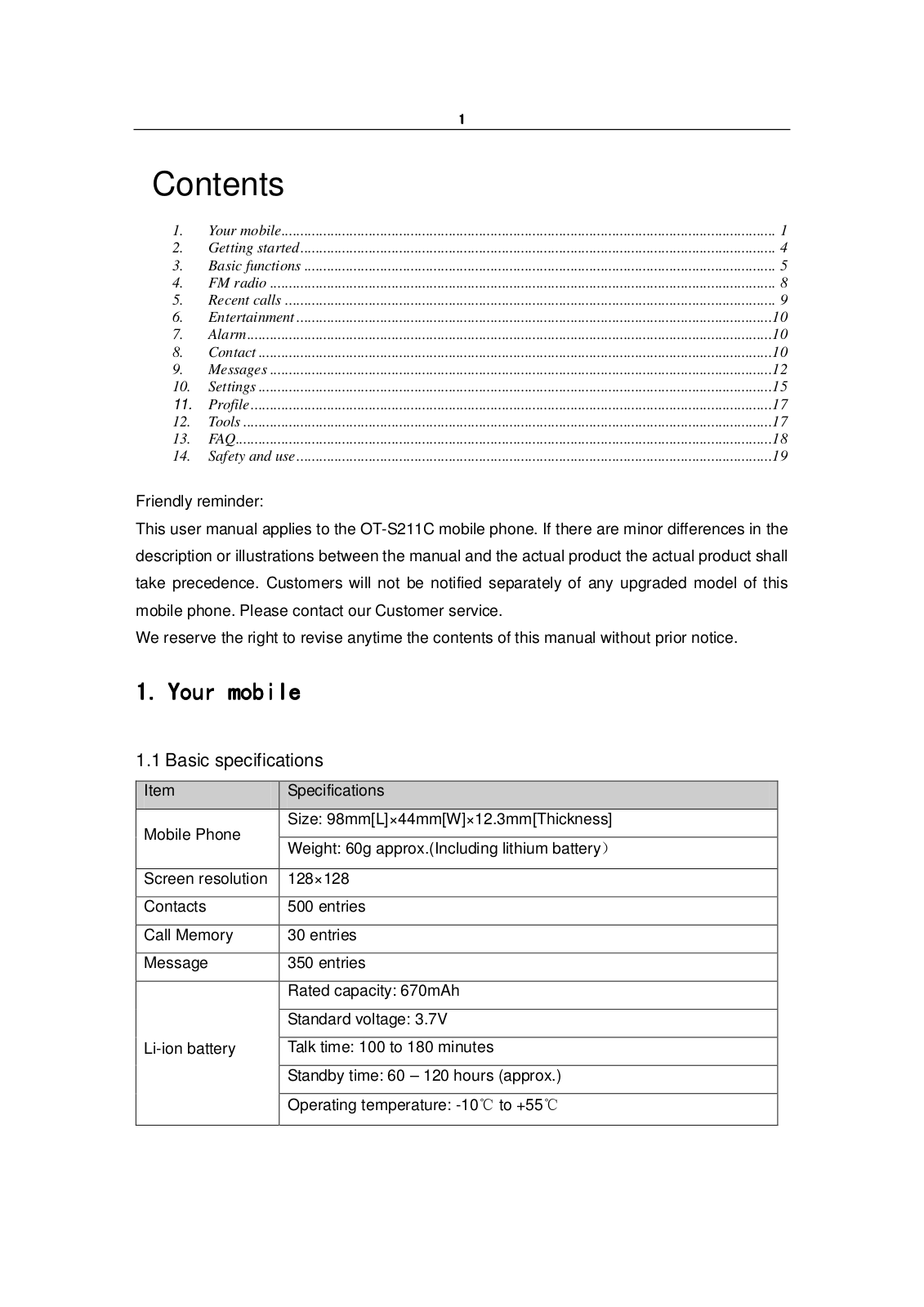 Alcatel-Lucent OT-S211C User Manual