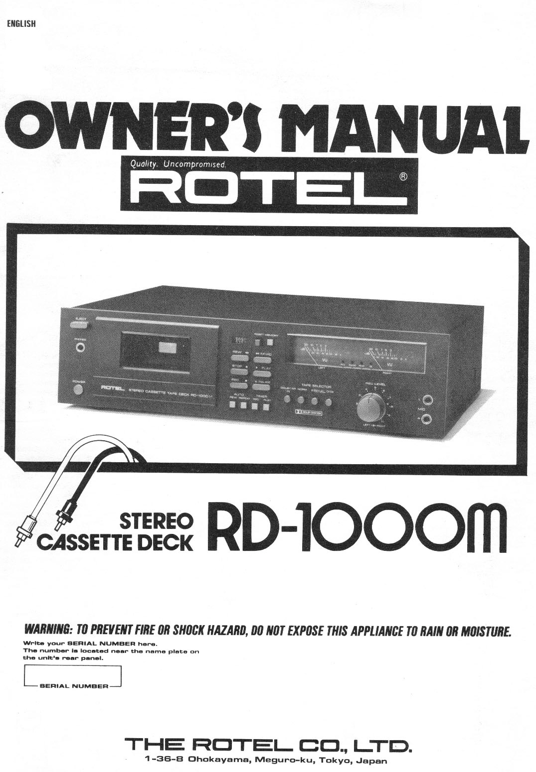 Rotel RD-1000M User Manual