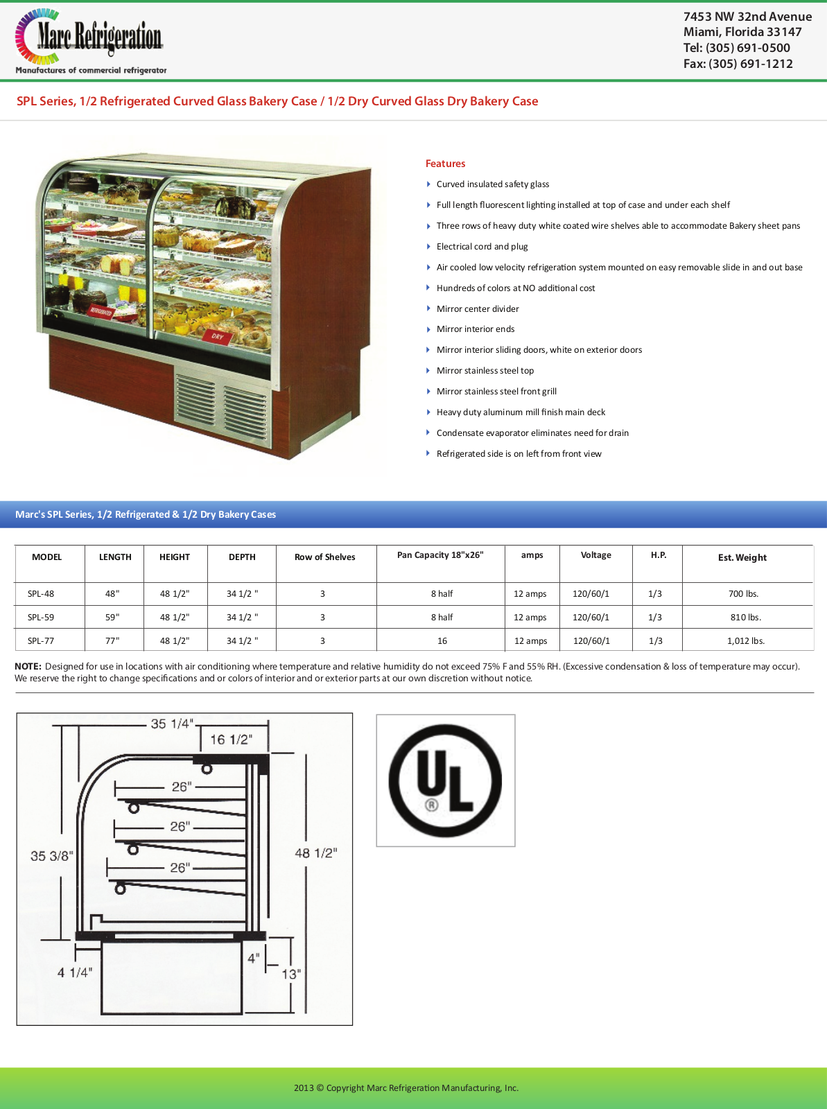 Marc Refrigeration SPL-48 User Manual